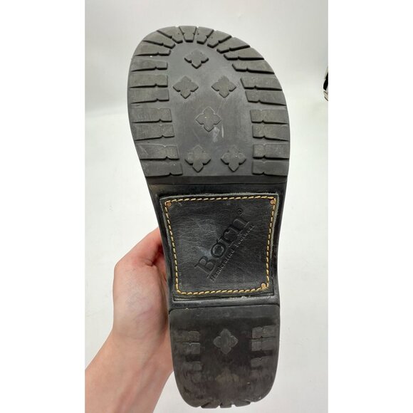 Born Clogs Comfort Shoes Womens 9M Leather Studded Slip-On Clogs Buckle Y2K - Picture 4 of 8